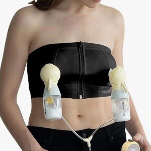 Medela pumping bustier strapless bra Hands-Free Black Pumping Bra size medium